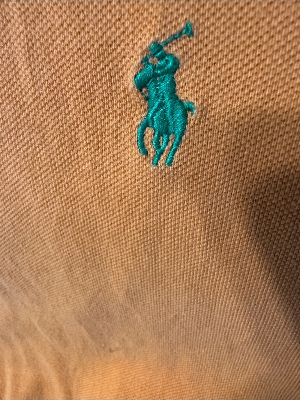 Ralph Lauren Orange Polo with Green Pony Logo